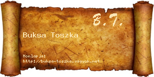 Buksa Toszka névjegykártya